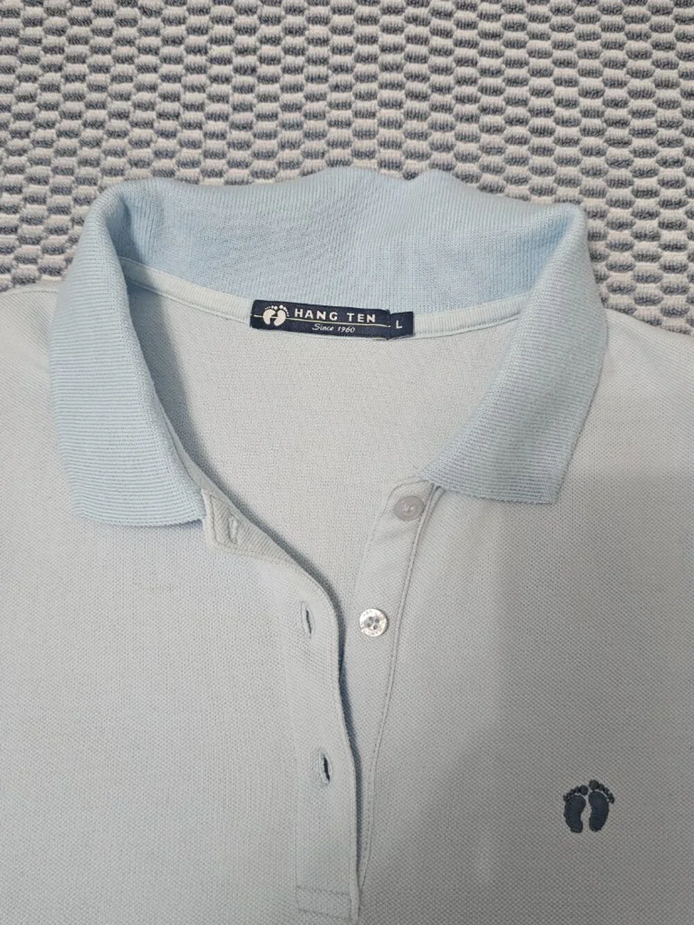 Hang Ten Women's Baby Blue Cotton Polo Shirt - Size Large - Picture 4 of 7